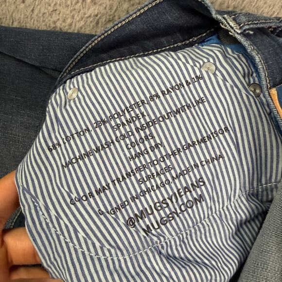 Mugsy Kinzies Jeans Mens 42x30 Blue Medium Wash Stretch Denim Straight FLX4NKZ - Picture 4 of 10